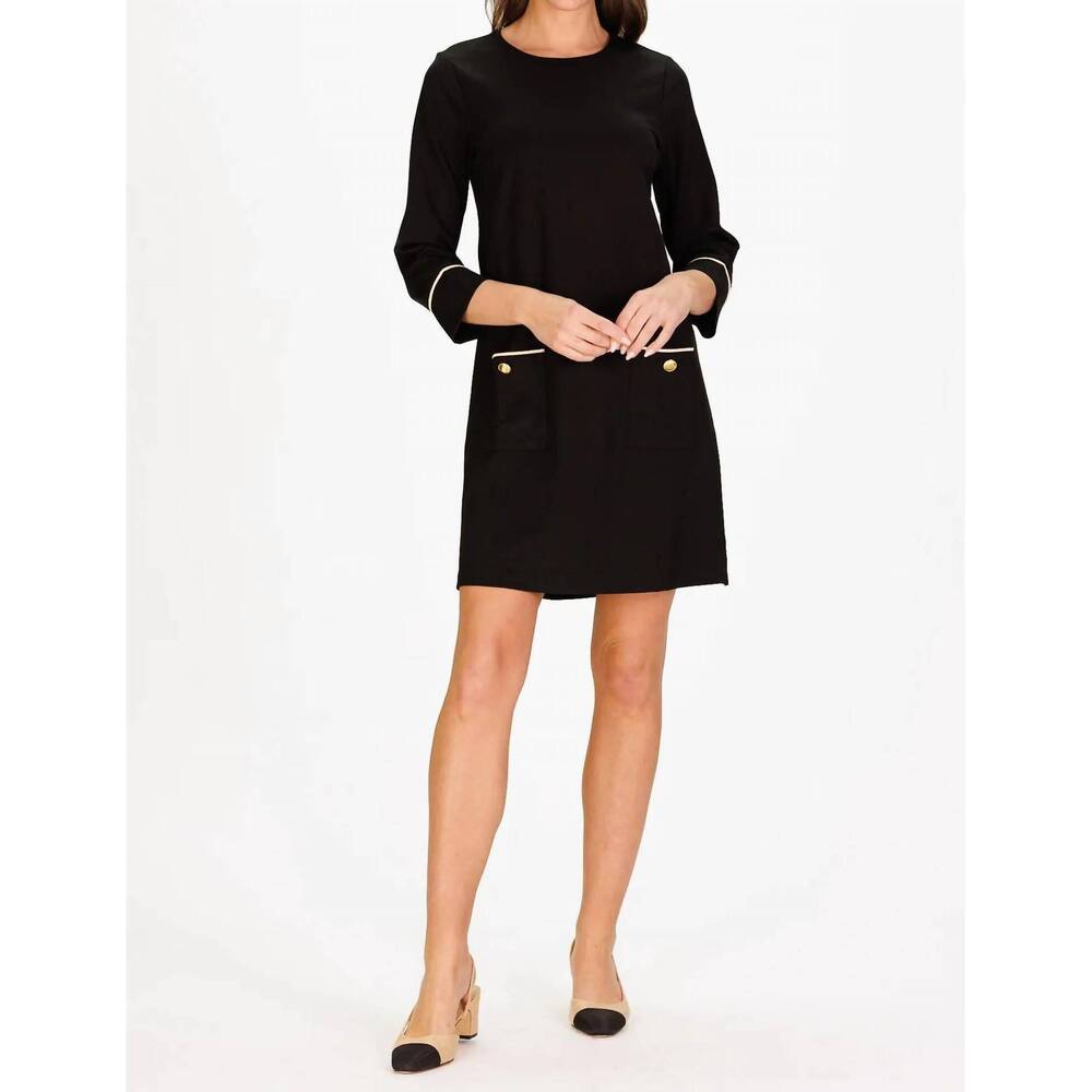 NEW DUFFIELD LANE caitlyn mini dress in black